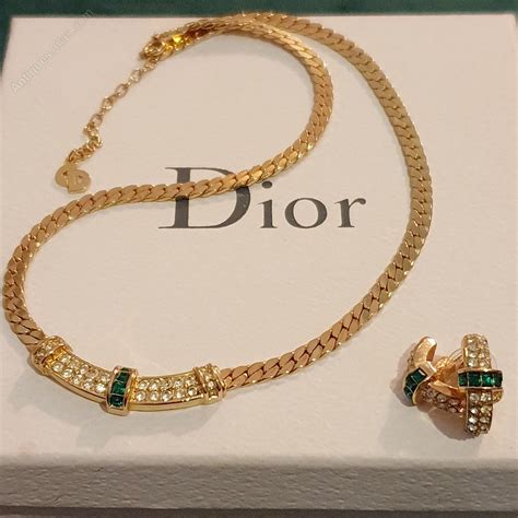 vintage dior d necklace|pre owned christian Dior earrings.